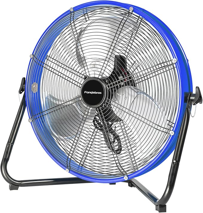20" High Velocity Metal Floor Drum Fan, 4500 CFM Heavy Duty Industrial Shop Fan, 3 Speed, 360 Degree Tilt, Wall Mounted & Floor Design for Warehouse, Commercial, Barn, Garage - UL Safety Listed