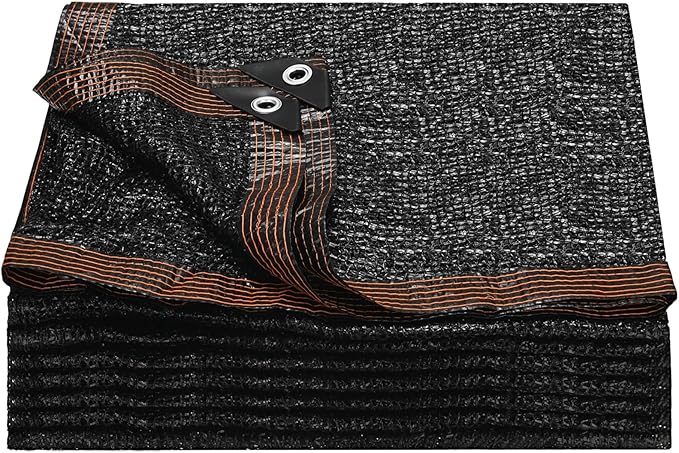 M METERXITY 90% Sun Shade Cloth for Garden, HDPE 10x20 ft Sun Shade Net with Reinforced Grommets for Patio/Greenhouse/Plant Cover, Heavy Duty Sunblock Resistant Mesh Tarp [Black]