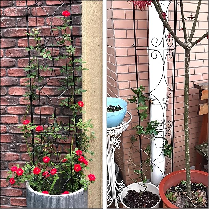 Thealyn Garden Trellis 2 Pack 72'' H x 12'' W Metal Plant Trellis Indoor/Outdoor Metal Garden Trellis Plant Trellis for Potted Plants Climbing Houseplants Flowers