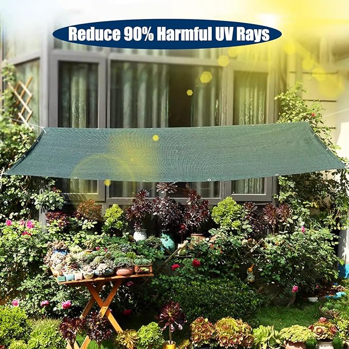 90% Shade Cloth for Plants 2 Ft × 3.3 Ft Greenhouse Shade Cloth for Protect Vegetable Plants Fruits Flowers Crops - Green