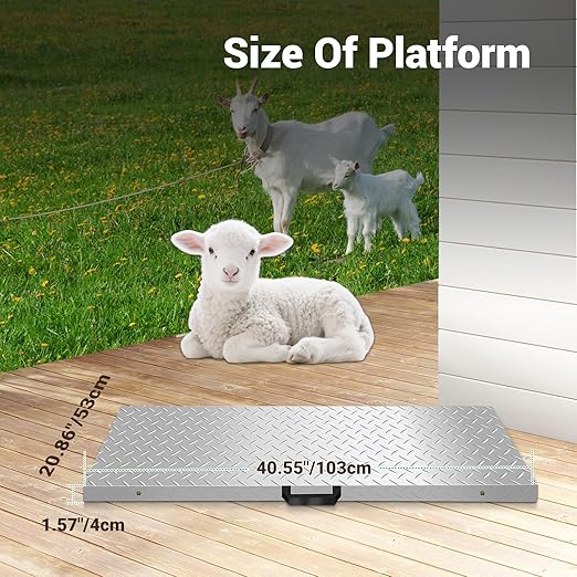 Large Dog Scales for Large Breed, 1100lb x 0.2lb Pet Scale for Large Dog, Livestock Scale, Animal Scale, Stainless Steel Platform, Large Scale for Dogs Sheep Goat Pig Shipping Scale