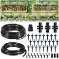 HIRALIY 140FT Quick Connect Garden Watering System with Adjustable Vortex Drippers, Saving Water Automatic Drip Irrigation Kit for Raised Bed and Plants Vegetable Garden
