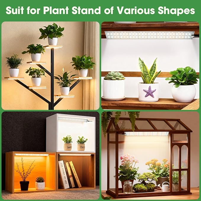 Grow Lights for Indoor Plants, Ultra-Thin Panel, 540LEDs Full Spectrum, 8/12/16H Timer, 10 Dimmable Levels Plant Lights for Indoor Growing