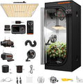 Spider Farmer 2.3 x 2.3ft Pro Grow Tent Kit 28"x28"x63" Plant Set Complete System Automatic Control with GGS Controller, SF1000 Dimmable LED Grow Light 4" Ventilation System & 6'' Clip Fan