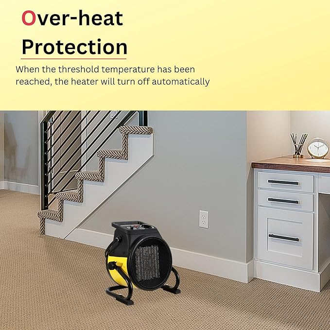 Dura Heat EUH1465 Electric Forced Air Heater with Pivoting Base 5,120 BTU, Yellow