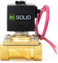 U.S. Solid 1/2" Brass Solenoid Valve - 110V AC Normally Closed Electric Solenoid Valve with Viton Seal, Lead Wire Type