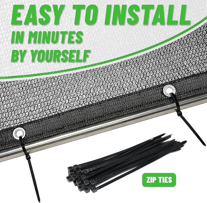 ColourTree 50% Black Shade Cloth Custom Size 19FT x 41FT Mesh Tarp, UV Resistant Netting with Upgrade Grommets for Plant Cover, Greenhouse, Chicken Coop, Barn, Kennel, Garden. (We Make Custom Size)