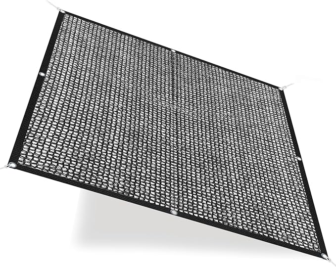 6x8 ft Shade Cloth 40-50% UV Block Mesh Black Tarp with Durable Stainless Steel Grommets for Patio, Garden, Pergola, Greenhouse, Plant, Dump Truck, Leaf Pool Cover