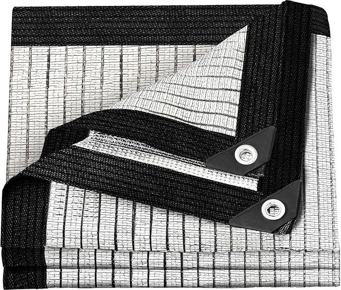 80% Silver Shade Cloth for Garden,Pergola,Greenhouse,Chicken Coop,Kennels,Shade Cloth with Grommets,Simple Hanging Covers