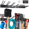 68 Inches Wall Mount Garden Tool Organizer with 17 PCS Adjustable Garden Tool Hanger Rack, Max Load 730lbs Garage Storage, Garage Organization, Yard Shed and Power Tool Organizer Rack