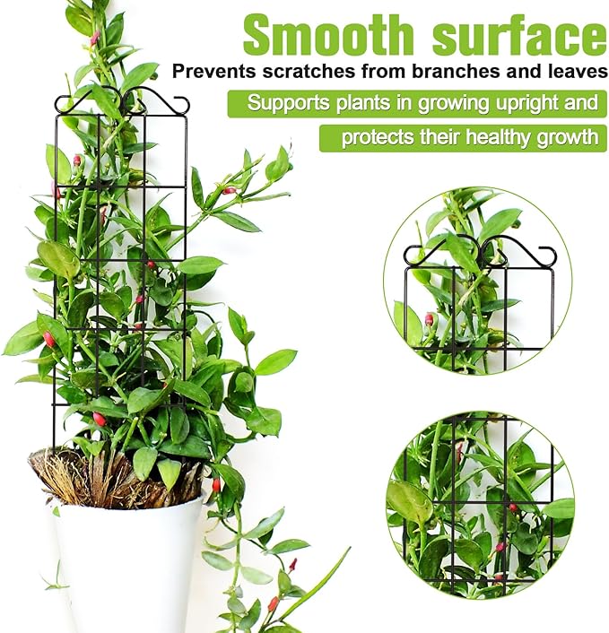 4 Pack 19.7x5.9 Inch Garden Trellis, Indoor & Outdoor Stable Support for Climbing Plants (Flowers, Tomatoes, Vines, Anti-Lodging Solid Structure)
