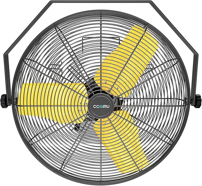 CCGIRU 9200 CFM 24" Industrial Wall Mount Fans, High Velocity 2-Speed Professional Metal Fan, Heavy Duty Barn Wall Fan for Garage, Commercial, Warehouse, Greenhouse, UL Listed