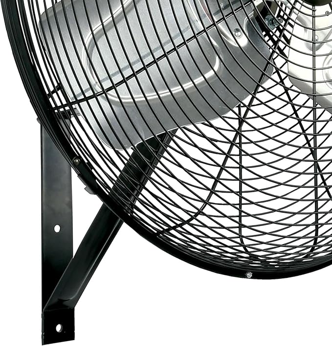 Hurricane 30" Pro Commercial Grade Oscillating Wall Mount Fan, Black - Heavy-Duty All-Metal Corded Electric Air Cooling Unit for Home, Garage, Greenhouse, or Workshop
