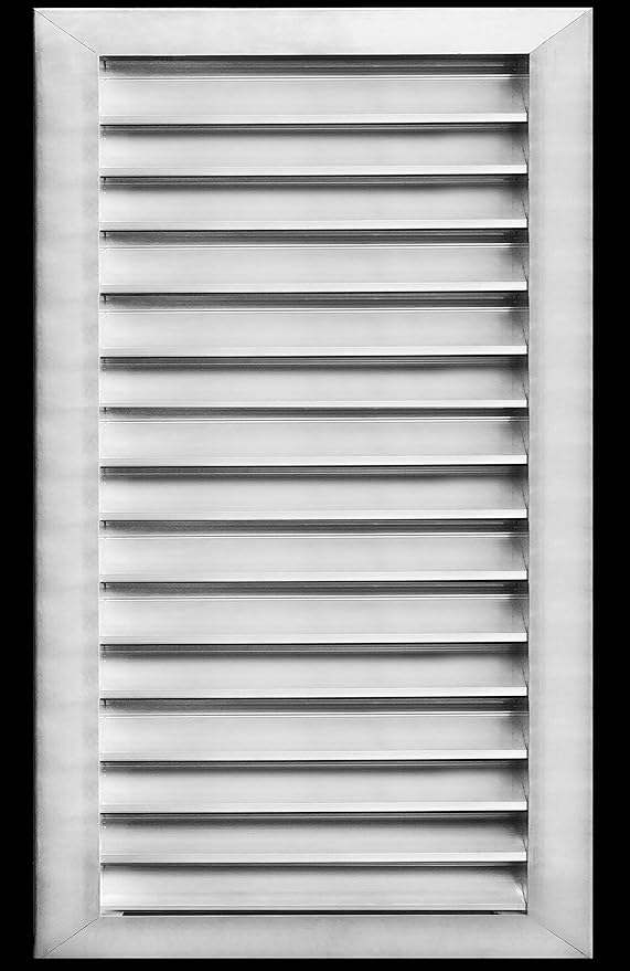 HVAC Premium 22"W x 34"H Aluminum Exterior Gable Louver Vent For Walls & Crawlspace - Weather-Resistant Air Grille With Screen Mesh - [Outer Dimensions 23.75"W x 35.75"H]