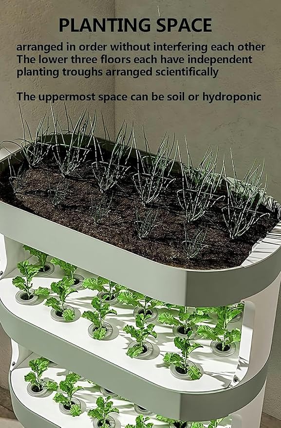 Garden Hydroponic Growing System 48 Pods Hydroponics Tower, Plant Germination Kit Aeroponics Growing Kit with Grow Light & Automatic Watering, Smart Garden Planter Aquaponics Planting System~/