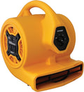 XPOWER P-130A Mini Mighty 1/5 HP 800 CFM Centrifugal Air Mover, Carpet Dryer, Floor Fan, Blower, Stackable, Daisy Chain, for Water Damage Restoration, Janitorial, Plumbing, Home Use,Yellow