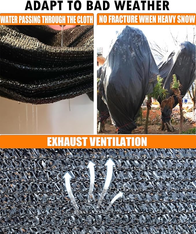 E.share 70% Black Sun Shade Cloth 3FT x 10FT, Outdoor Shade Netting with Grommets, UV Sunblock Fabric for Garden, Greenhouse, Pergola, Patio, Porch & Chicken Coop