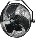 Tornado 18" Outdoor IPX4 Rated Water-Resistant Metal Industrial Wall Mount Fan, 3 Speed High Velocity Wall Fan For Commercial, Industrial, Residential Use, 4150 CFM 6.6 FT Cord 180°Tilting, Black