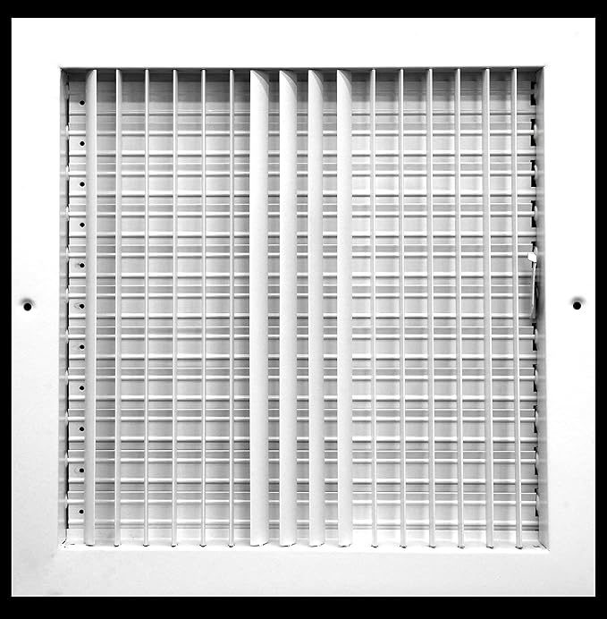 HVAC Premium 8'' w x 8'' h Adjustable AIR Supply Diffuser - HVAC Vent Cover Sidewall or Ceiling - Grille Register - High Airflow - White [Outer Dimensions: 9.875'' w X 10'h]