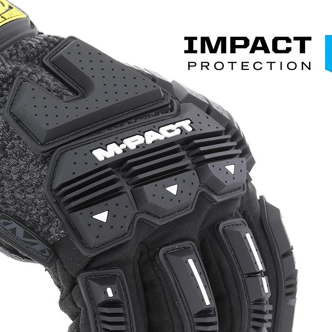 Mechanix Wear ColdWork M-Pact Winter Work Gloves - Insulated Wind & Water Resistant Heavy Duty Work Gloves - Impact Protection - Machine Washable - Small - Black & Grey
