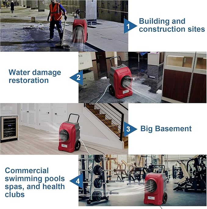 ALORAIR 270 Pints Commercial Dehumidifier with Pump, Whole House Dehumidifiers for Large Room, Industrial Large Dehu with Drain Hose for Basement, Water Damage Restore, Limited 5 Years Warranty