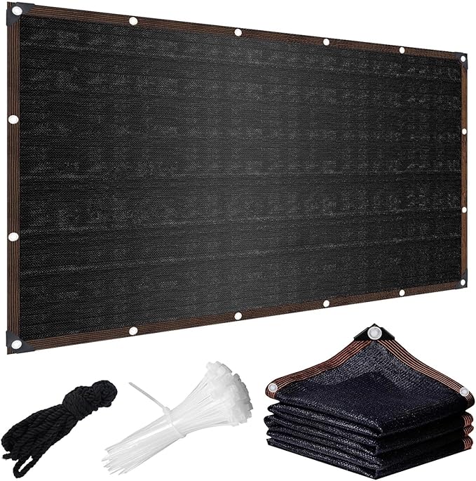 90% Sun Shade Cloth, 18 x 25 FT Shade Cloth for Garden Greenhouse, Pergola Shade Cover Canopy, Mesh Tarp Sun Screens for Patio, Outdoor, Garden, Backyard - Black