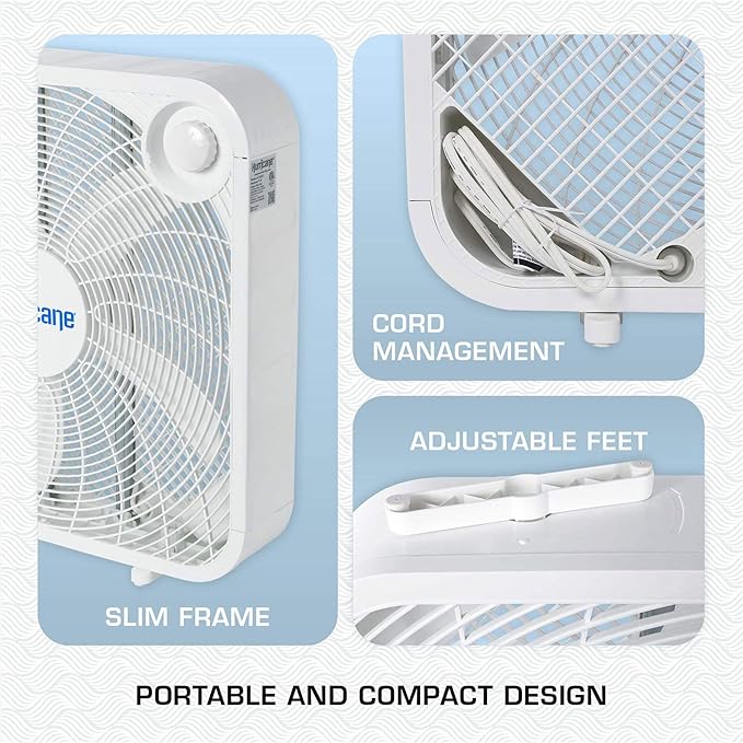 Hurricane 10 Pack Floor Box Fan Classic Series with 3 Speed Settings, 20 Inch
