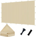 POYEE 90% 8x8ft Sun Shade Cloth with Reinforced Corner Webbing & D-Rings, Pergola Shade Cover – Breathable 200GSM HDPE Fabric for Patio, Garden, Deck & Backyard (Beige)