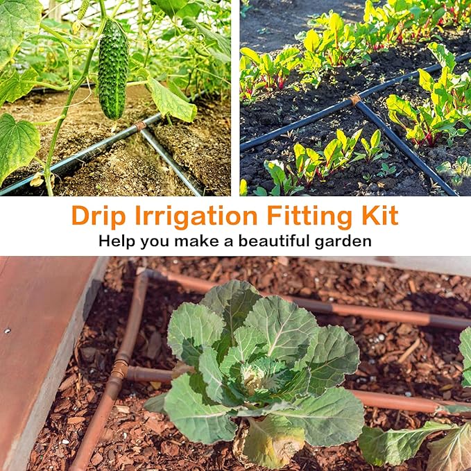 20 Pieces Drip Irrigation Fittings Tee Connectors for 1/2" Tubing, Barbed T 3 Way Connectors for 1/2 Inch Irrigation Tubing(0.600" ID), Drip Line Tees for Drip Sprinkler Garden Lawn Systems
