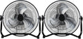 BILT HARD 12 inch 3-Speed High Velocity Floor Fan, 1650 CFM Powerful Airflow Fan, Heavy Duty Metal Fan with 180-Degree Tilt for Bedroom, Home, Residential Use, 2 Pack