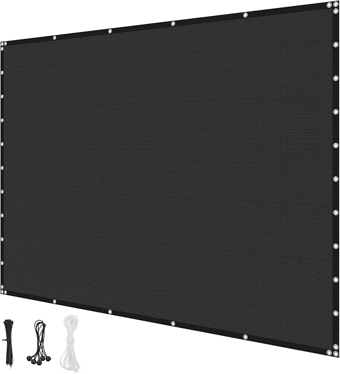 VEVOR 90% Sun Shade Cloth, 10 x 10 ft Pergola Shade Cover with Stainless Steel Grommets, Sun Shades Canopy Privacy Screen with 140 GSM HDPE Material, for Outdoor, Patio, Garden, and Backyard (Black)