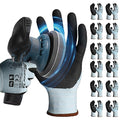 Schwer 12 Pairs Safety Work Gloves with Sandy Nitrile Coating, Extreme Fiber-Abrasion Resistance(Level 6-Certified) Heavy Duty Working Glove with Grip for Men Women, A2 Cut Glove, for Construction, L