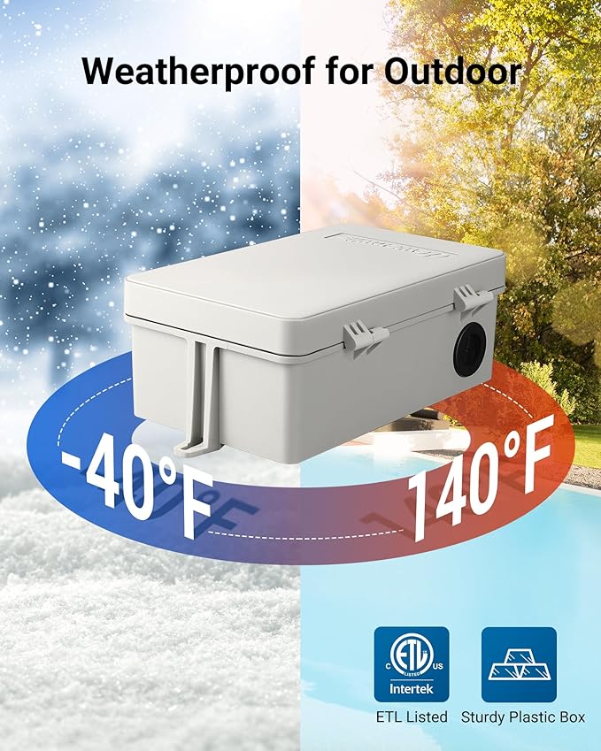 DEWENWILS Pool Pump Timer, Digital Timer Box, 2HP 40A 120-277 VAC, 7-Day 20 ON/Off Programmable Timer Switch for Water Heater, Pool Pump, SPA, Motor, ETL Listed