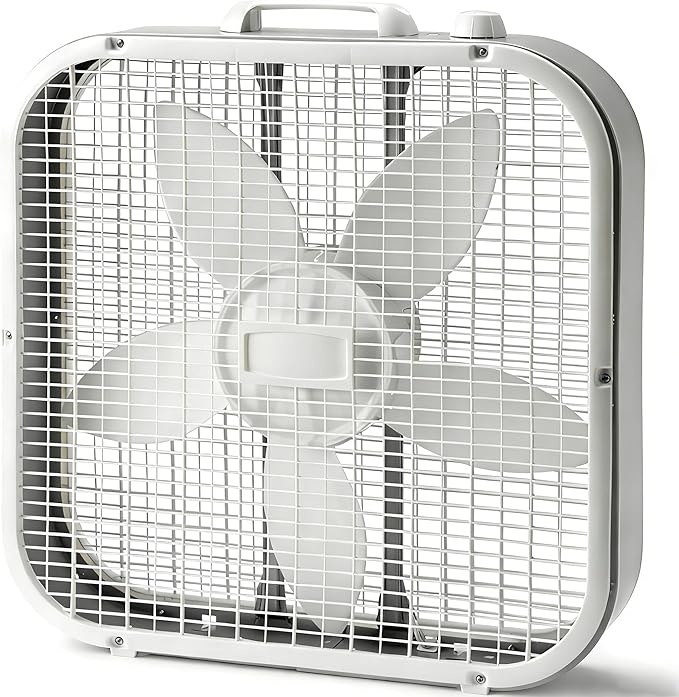 20-Inch 3-Speed Box Fan, 5-Blade Portable Fan with Carry Handle, Quiet Cooling for Bedroom Home Office Dorm