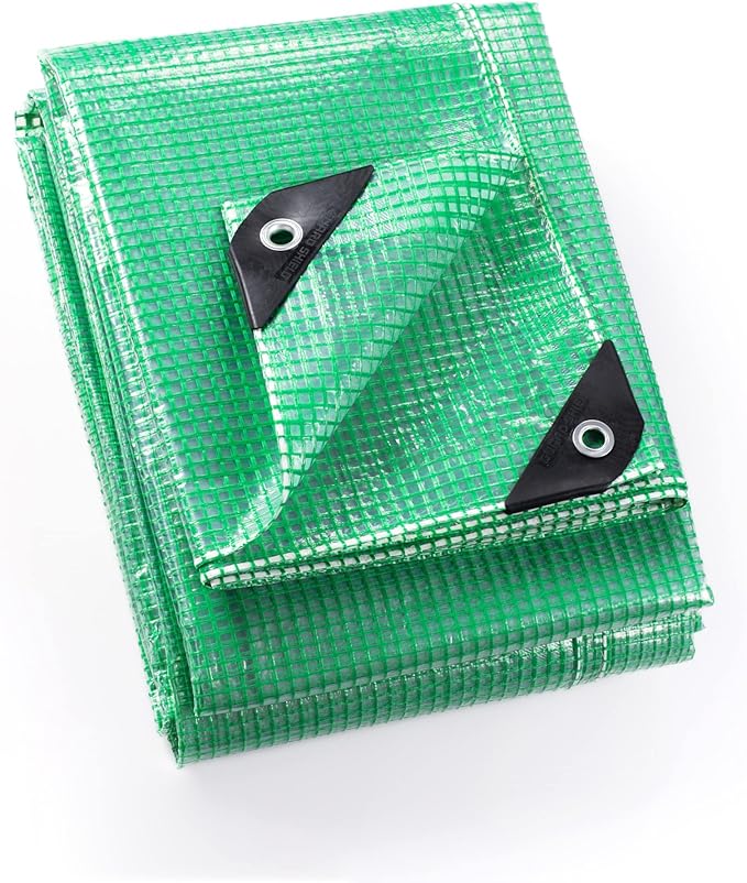 GUARD SHIELD Clear Green Tarp Heavy Duty 20x40 Feet Waterproof for Greenhouse Outdoor Garden Poly Cover UV Resistant 3x3 Weave 10mil
