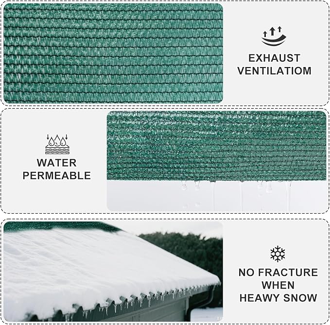SUNNY GUARD 85-95% Sun Shade Cloth, 6 x 8 FT Green HDPE Mesh – Breathable Garden Shade Cover for Plants, Vegetables, Greenhouse, Patio, Chicken Coop & Dog Kennel