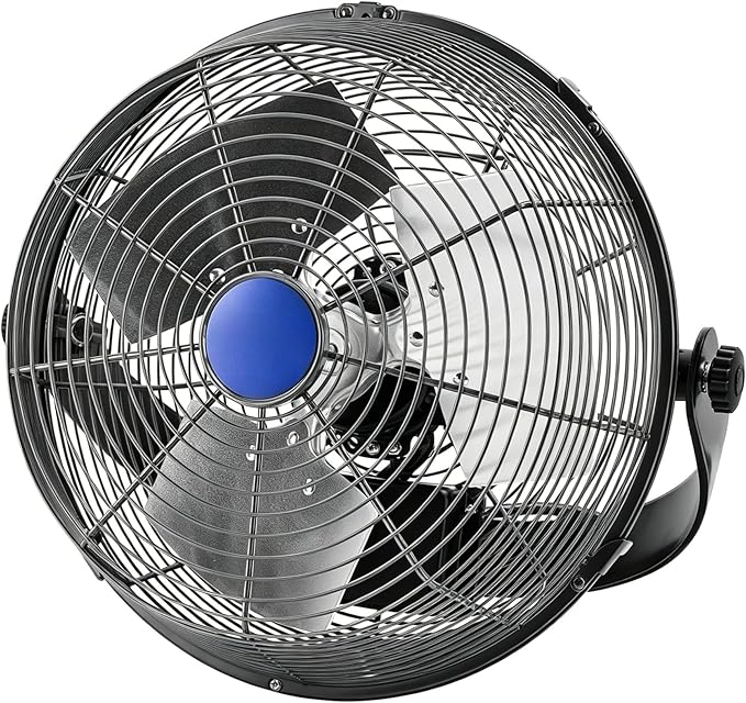 NORTHSKY 12" High Velocity Wall Mount Fan, 3 Speeds, 2400 CFM Adjustable Industrial Wall Fan, 1/12 HP, 360° Head Hit, for Greenhouse, Workshop, Garage, Commercial Use, UL Listed