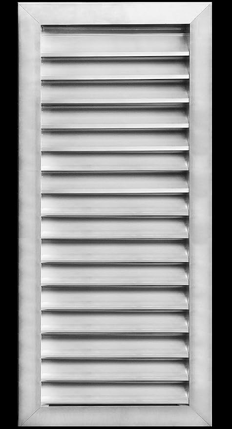 HVAC Premium 18"W x 36"H Aluminum Exterior Gable Louver Vent for Walls & Crawlspace - Weather-Resistant Air Grille with Screen Mesh - [Outer Dimensions 19.75"W x 37.75"H]