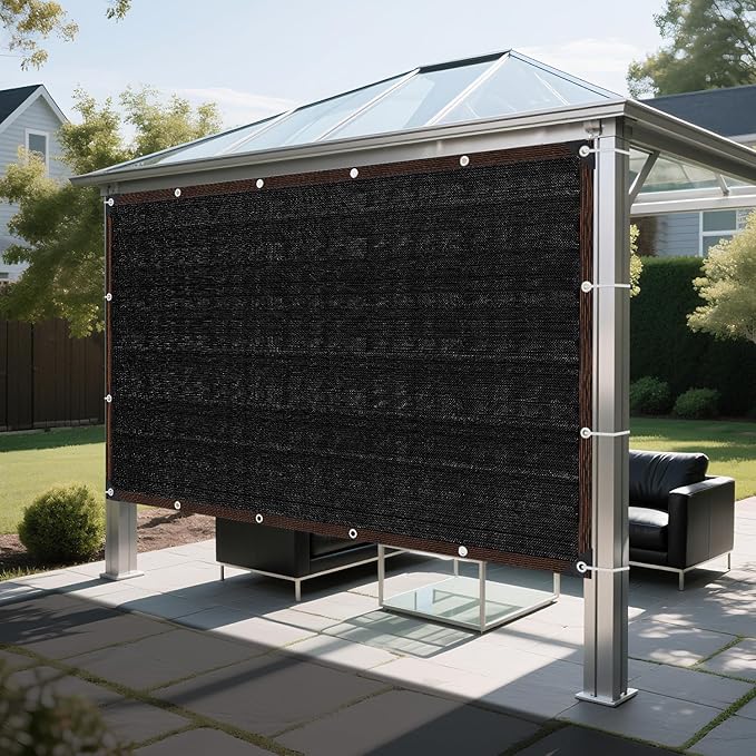 Shade Cloth for Garden, 90% Sun Shade Mesh Tarp with Grommets, 15 FT x 25 FT Shade Cloth for Plants Greenhouse - Sunblock Net for Chicken Coop Cover - Sun Screens for Patio, Garden -Black