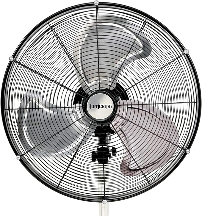 Hurricane 2-Pack Pro High-Velocity Oscillating Metal Stand Fan w/ 3-Speed Setting, 20" - Heavy-Duty Cooling Pedestal Unit w/ 4500 CFM, Adjustable Tilt & Height for Home, Garage, Gym & Workshop