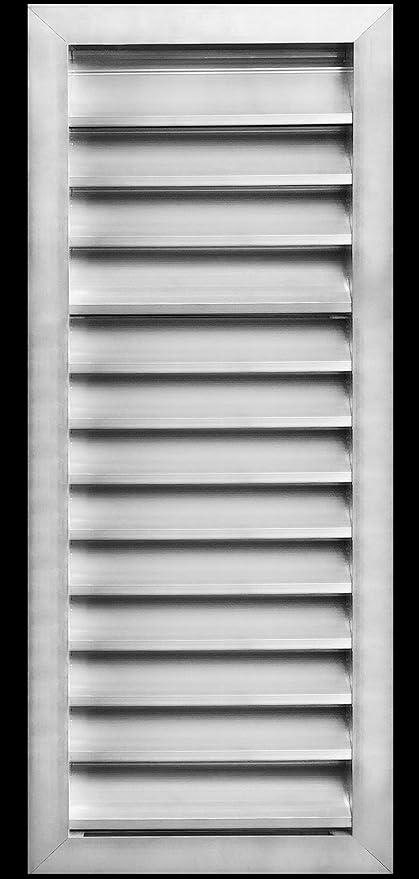 HVAC Premium 12"W x 28"H Aluminum Exterior Gable Louver Vent for Walls & Crawlspace - Weather-Resistant Air Grille with Screen Mesh - [Outer Dimensions 13.75"W x 29.75"H]