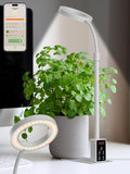 Smart Grow Lights for Indoor Plants, Plant Light with Auto-Timer, Full Spectrum LED Grow Light, Adjustable Height & Stepless Dimming,Plant Assistant Suitable for Most Plants (White(Desktop1))