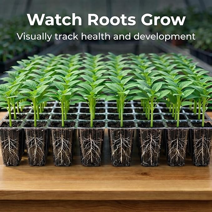 Gardzen 10 Pack 40 Cell BPA Free Seed Starter Tray Kit - Reusable Plant Germination Trays with Adjustable Vents, Sowing Tool & Labeling Set for Indoor Gardening Vegetables Herbs Flowers