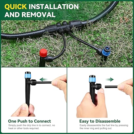 Drip Irrigation System for Garden, 2026-Upgraded Quick Connect Garden Watering Kit All-in-One with 1/2 inch 1/4 inch Irrigation Tubing for Garden, Lawn, Greenhouse, Raised Beds (126FT)