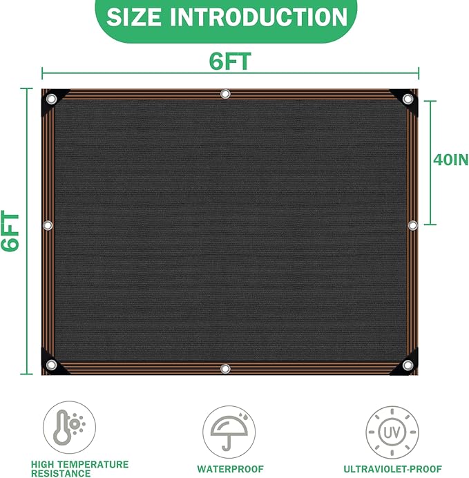 Shade Cloth - for Plants Greenhouse, 70% Sunblock Shade Sails -for Outdoor Garden Pergola Patio Lawn Kennel Chicken Coop Easier to Hang Plant Shade Net Cover