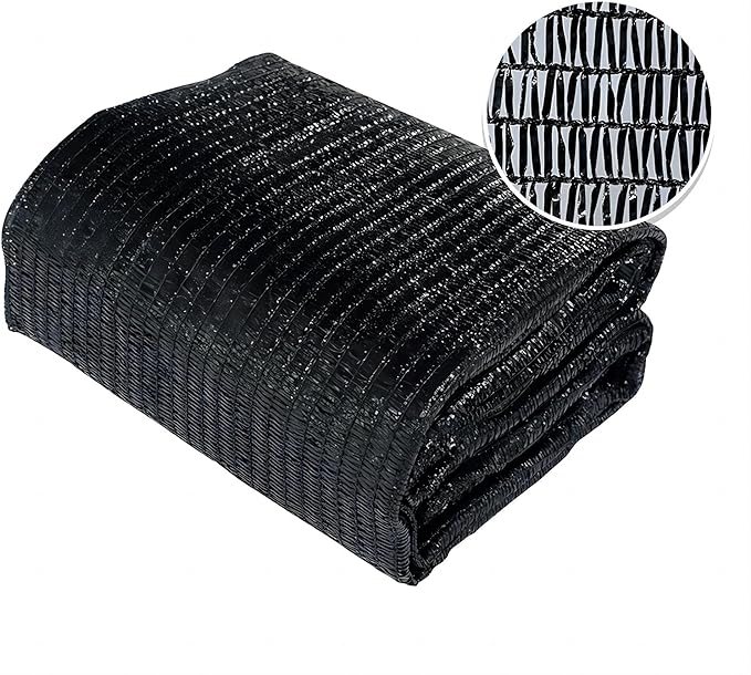 Agfabric 6.5 X 20ft 30% Sun Shade Sun Shade Fabric Sunblock Shade Cloth Cover with Clips for Plants, Black