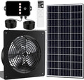 Solar Fan for Chicken Coop & Greenhouse, 6-Speed Reversible Airflow Vent System, Smart Wireless Remote & 17ft Cable