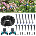 HIRALIY 80ft Push-to-Connect Drip Irrigation Kit, Adjustable Plant Watering System, for Garden Raised Bed Saving Water Automatic Irrigation Equipment with Drip Emitters, Tubing, Connectors