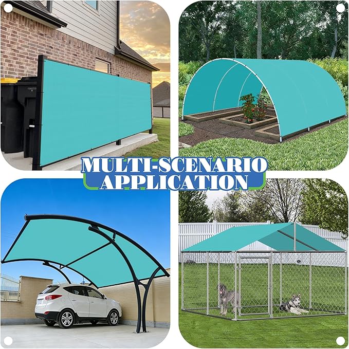 ECOOPTS 6'x128' Sun Shade Roll, Sun Shade UV Blockage Cover for Outdoor Backyard Patio Pergola Greenhouse Plants (Turquoise)