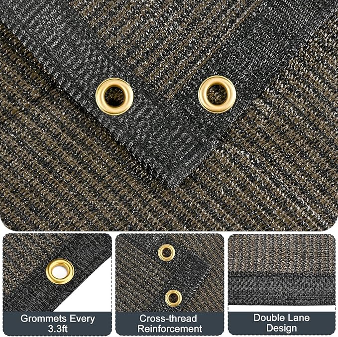 90% Sun Shade Cloth, Kesfitt 8x12FT Garden Shade Cover with Reinforced Grommets, Mesh Tarp Sun Privacy Screen for Greenhouse, Plant, Pergola, and Backyard Patio Sunshade